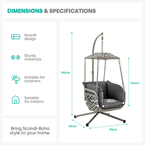 Kira Rattan Canopy Swing Chair